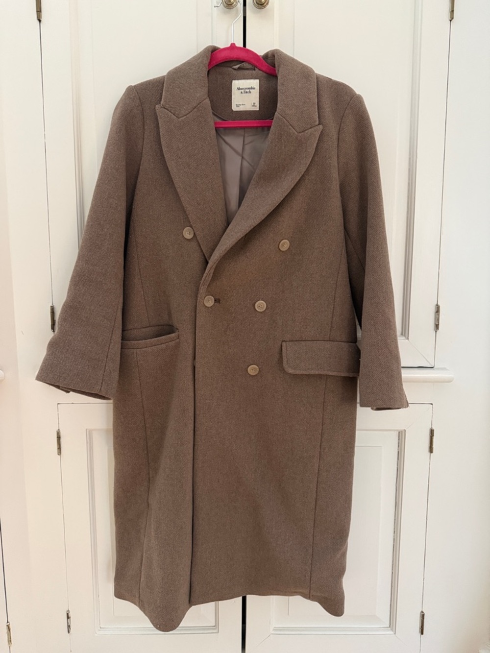 Abercrombie & Fitch Peacoat Womens Small Classic Wool Blend Coat Neutral